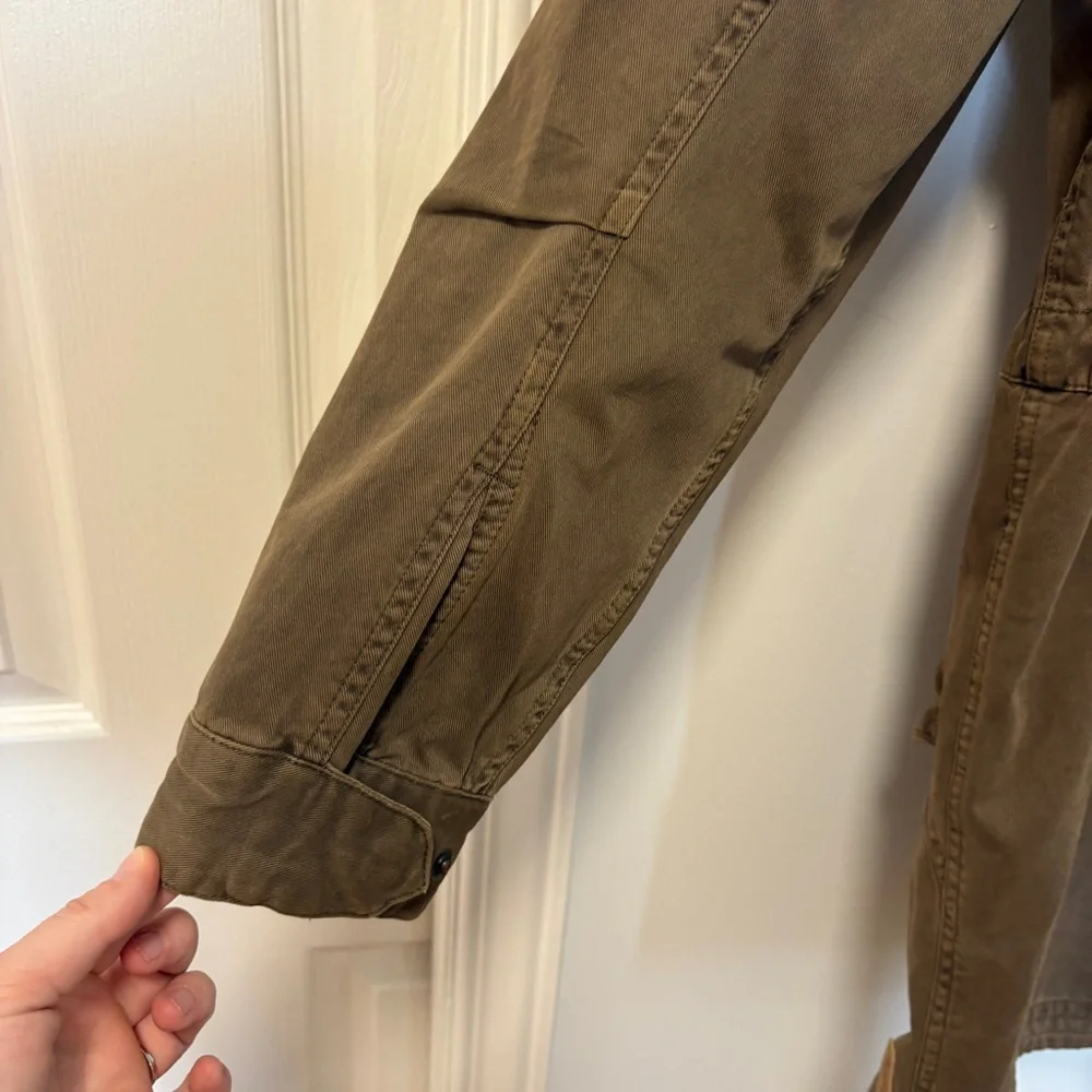 Roots Canada Green Cotton Cargo Utility Field Jacket, Zip + Snap, Pockets Medium - Picture 10 of 16